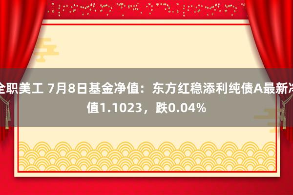 全职美工 7月8日基金净值：东方红稳添利纯债A最新净值1.1023，跌0.04%