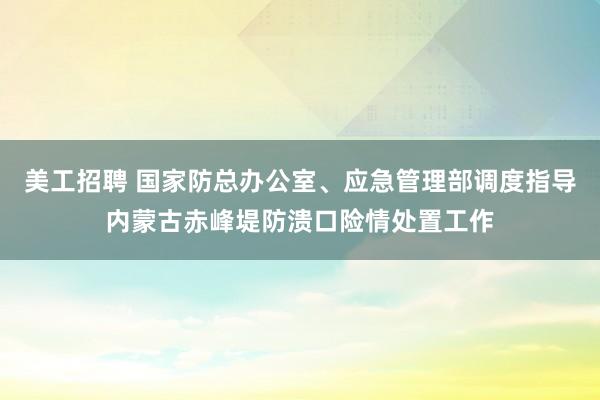 美工招聘 国家防总办公室、应急管理部调度指导内蒙古赤峰堤防溃口险情处置工作