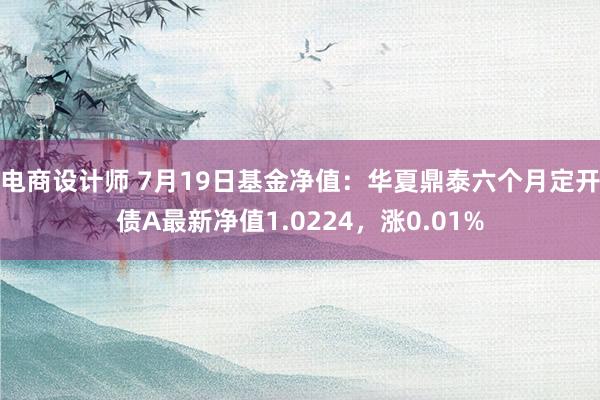 电商设计师 7月19日基金净值：华夏鼎泰六个月定开债A最新净值1.0224，涨0.01%